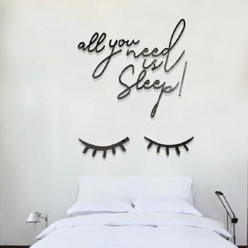 Creative DIY Sleep Eyelashes INS chidrens room bedroom living room TV background wall decoration 3D acrylic wall sticker