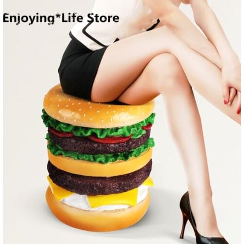 Creative Hamburg Stool Footstool Footstool Family Indoor Living Room Floor Ornaments Home Soft Decoration Furnishings