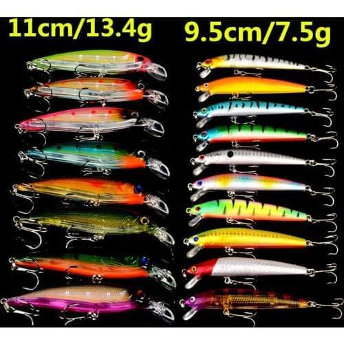 Hot 18pcs Fishing Lures Set Mixed 2 Varisized Lifelike Minnow bait High Quality Bass Crankbait Wobblers Fishing Tackle Wholesale