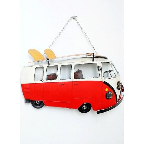 Hot Sale Wall decoration Metal vintage bus model fashion brief modern wall hanging wall car as gift Home decoration