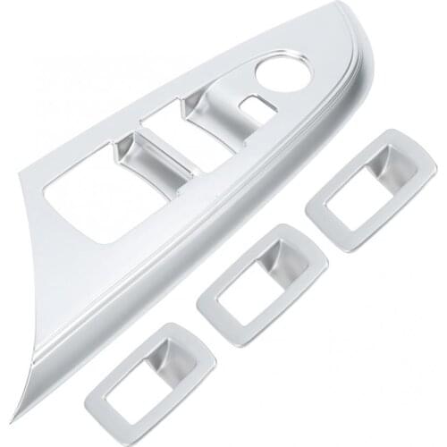 4pcs Matte Chrome Window Button Frame Sticker Cover Fits for BMM X3 F25 2011 2012 2013 2014 2015 2016-2018 Left-Hand Driving
