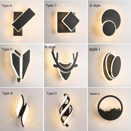 Wall Light for Bedroom Rotation Bedside Sconce Black Stair Aisle Corridor Foyer Modern Led Wall Lamps Home Decor