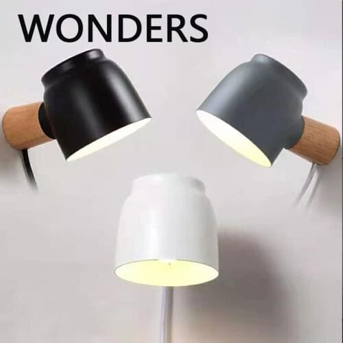 Modern Personalized Solid wood bedroom bedside LED reading wall lamp Practical rotatable home decor wall light with switch a бра