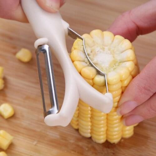 Fruit Peeler 2 In 1 Multifunctional Corn Zipper Food Peeler Kitchen Supplies Fruit Peeler Vegetable Potato Peeling Knife Tools