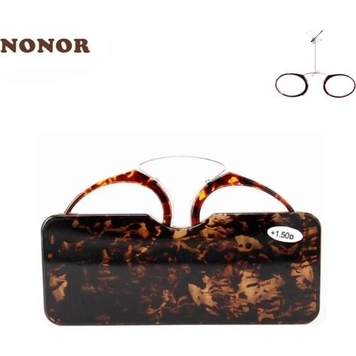 NONOR Clip Nose Mini Reading Glasses Men Women Readers Glasses Pince-nez Prescription Glasses TR90 Reading Glasses 1.5 2.0 2.5