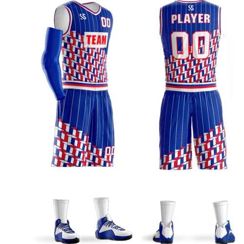 Wholesale Blank customize your own basketball jersey design online basketball uniforms Set