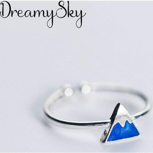 Personality Retro Blue Triangle Rings For Women Charm Engagement Rings Men Vintage Knuckle Finger Jewelry 2021