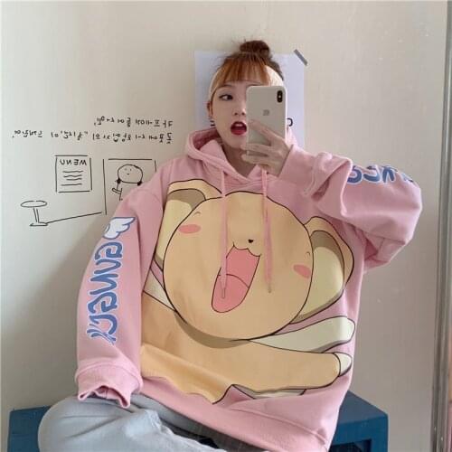 Autumn Long Sleeve Cartoon Lovely Girls Cute Female Pink Women Harajuku Tops Holiday Girls Fashion Sweatshirt Kawaii Hoodies