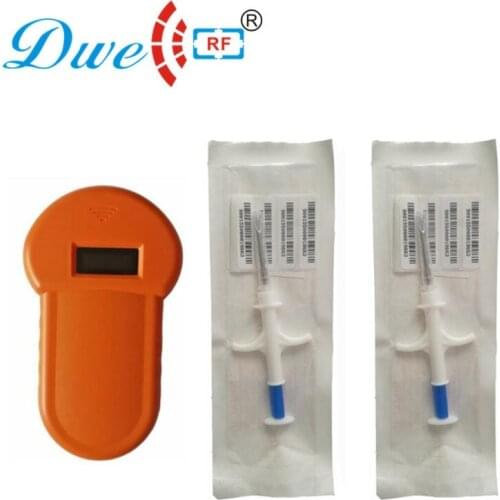 134.2khz animal tag reader iso11785/84 rfid pup scanner fdx-b dog microchip readers with 2 1.4*8mm transponder free