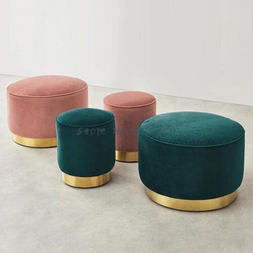 Nordic Minimalist Stool Designer Creative Personality Modern Sofa Stool Fashion Fabric Footstool Makeup Stool