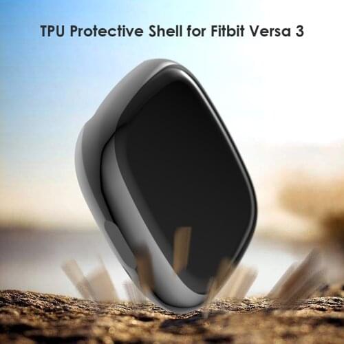 Smart Watch Bracelet TPU Frame Fashionable Dial Wristwatch Present for Fitbit Versa 3/Fitbit Sense Bumper Case Shell
