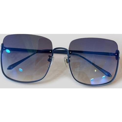 New Fashion Square Sunglasses For Women Vintage Half Frame Brand Sun Glasses Men UV400 With Box
