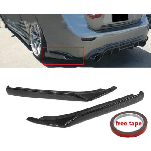 Real Carbon Fiber Rear Bumper Splitter Lip Flaps Spoiler Cupwings For Infiniti Q50 All Models 2014-2021 2015 16 17 18 19 2020