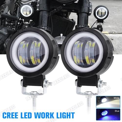 3inch 20w Led Work Light Driving Fog Lights Blue 8000K Angel Eyes /White 6000K High Beam Waterproof for Offroad SUV Car Truck M