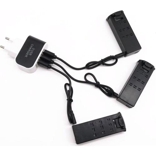 YH-19 YH-19HW Aircraft Spare Parts 3PCS 3.7V 800mah Lithium Battery with USB Charging Cable with 3 in 1 US Charging Head