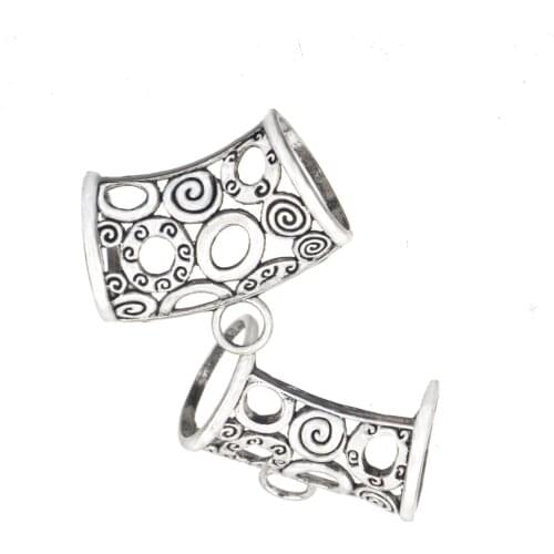 Jewellery Findings Ring Beads Scarves Accessory DIY Charms Woman Silver Plated Open Spiral Large Sector Alloy 35*41mm 10pcs/lot