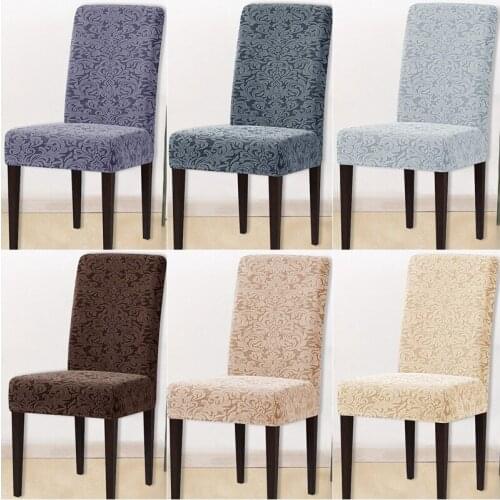 Jacquard Floral Chair Cover Stretch Thicken Dining Room Seat Slipcovers Hotel Banquet Wedding Spandex House Chaise Chair Covers