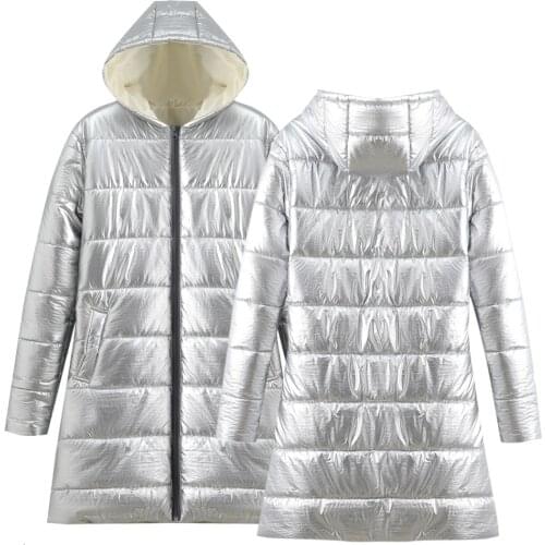 2019 Winter Jacket Women Stand Collar Solid Black White Female Loose Oversized Womens Long-style Parka Overcoat