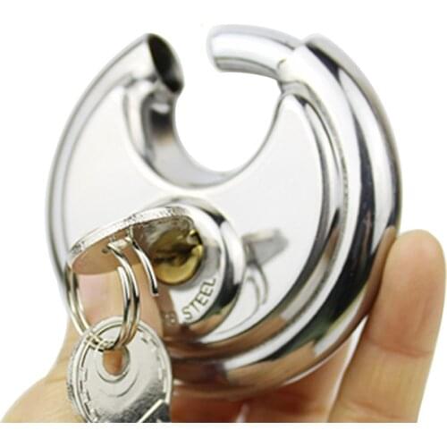1 set High quality stainless steel round lock with key Disc Padlock for door drawer Cabinet Backpack Handbag