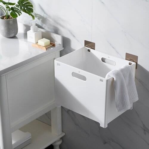 1pc Plastic Dirty Clothes Storage Basket Wall Hanging Foldable Toy Storage Bucket Portable Laundry Basket Clothes Toys Organizer