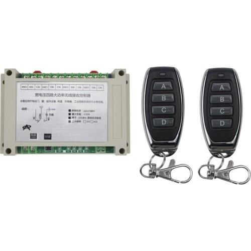 110V 220V 380V 4CH 30A RF Wireless Remote Control Relay Switch Security System Garage Doors Gate Electric Doors +2* remote