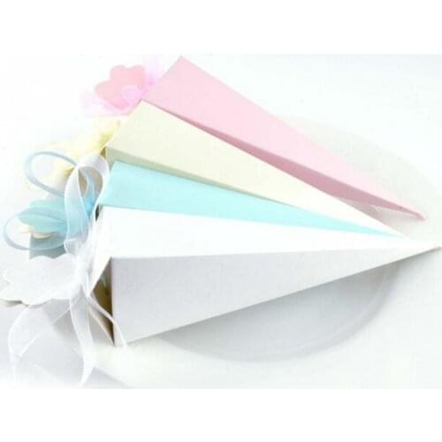 50pcs Ice Cream Candy Box Wedding Gift Sweet Box With Ribbon Wedding Gifts For Guests Wedding Decoration Event Party Supplies