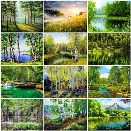 5d Diamond Embroidery Full Display Spring Diamond Mosaic Full Round Cross Stitch Diamond Painting Nature Landscape Home Decor