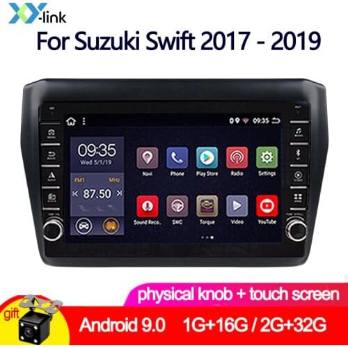 9 inch Android 9.0 Car DVD Multimedia Player button knob For Suzuki Swift 2017 - 2019 GPS Navigation Radio Stereo with camera