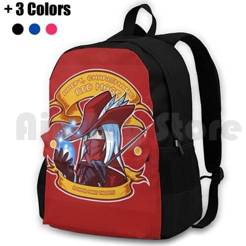 Adept , Charismatic Red Mage Outdoor Hiking Backpack Waterproof Camping Travel Red Mage Red Mage Final Fantasy Final Fantasy