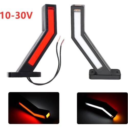 1Pair Waterproof Trailer LED Side Marker Lighting Outline Marker Truck Light Neon Stalk Side Marker Light For Trailer 12-24V
