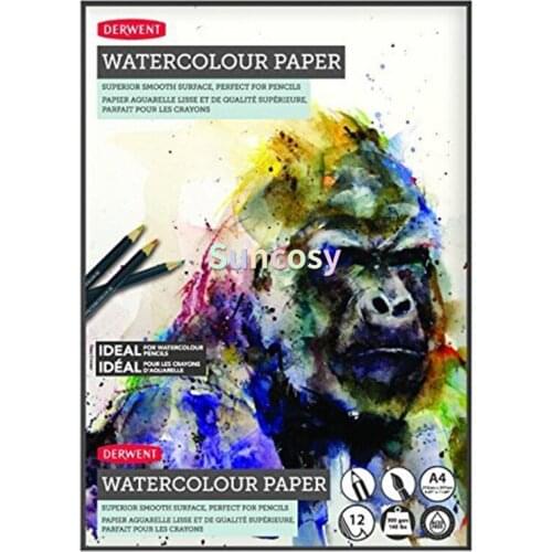 Derwent Watercolor Paper Pad, A4, 8.27 X 11.69 Inches Sheet Size, 12 2301970, Designed for Use with Water Soluble Pencils