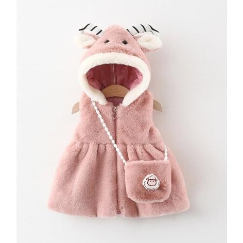 Childrens wear wholesale 2021 autumn/winter hooded vest with bag new childrens vest