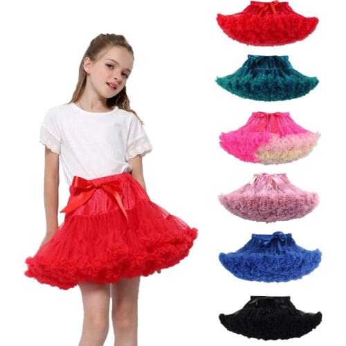 Kids Tulle Skirt Baby Girls Tutu Skirt Fluffy Children Ballet Kids Pettiskirt Baby Girl Skirts Princess Tulle Party Dance Skirts
