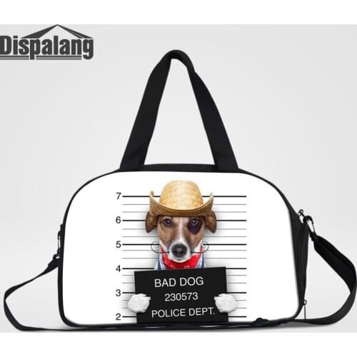 Dispalang Pet Dog Print Travel Bag for Men Women Large Capacity Travel Hand Luggage Weekend Bag Animal Casual Traveling Bags