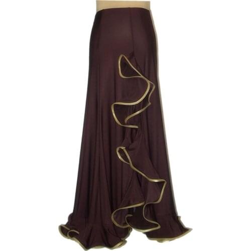 Exotic dance ballroom dance modern dance practice in Phnom Penh lotus leaf side slit skirt S11007