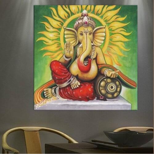 Hindu Gods HD Print Canvas Paintings Indian Ganesha God Pictures For Living Room Wall Religions Posters And Prints Cuadros