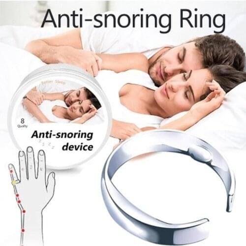 Anti Snoring Ring Magnetic Therapy Acupressure Treatment Sleeping Breath Apnea Aid Stop Snore Stopper Device Finger Ring