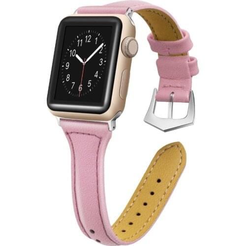 Leather strap For Apple Watch band 40mm 44mm iWatch band 38mmm 42mm Silm belt Watchband bracelet Apple watch series 3 4 5 6 se