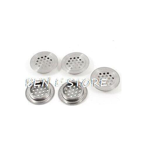Round Design Metal Air Vent Ventilation Louver 29mm Dia Botton 5 Pcs