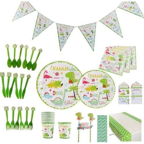 Dinosaur Party Theme Party Decoration Set for boys birthday party Decoration of celebrations and events party disposable dishes