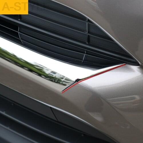 For Toyota RAV4 RAV 4 2016 2017 Bumper Air-inlet Grille Trims Front Grille Strip Center Racing Cover ABS Chrome 1pcs