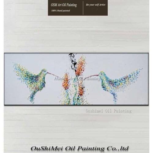 New Art Hand Painted Knife Oil Painting Hand Pigeon Painting Decoration Wall Painting On Canvas Peace Symbol Bird Animals