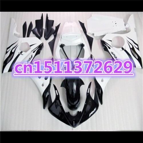 Bo NEW ABS Fairing bodywork for YZF R6 2003 2004 2005 YZF-R6 03 04 05 black white YZFR6 600 03-05 fairing kit
