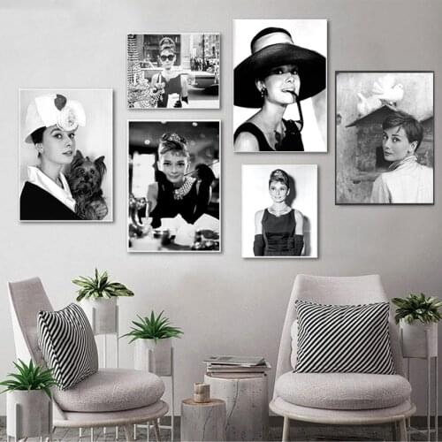 Posters And Prints Wall Pictures For Living Room Decor Black White Hollywood Moive Star Vintage Wall Art Canvas Painting Nordic