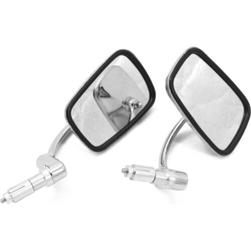 Universal vintage retro prince motorcycle custom Cafe racer stainless steel Square rearview mirror 10mm