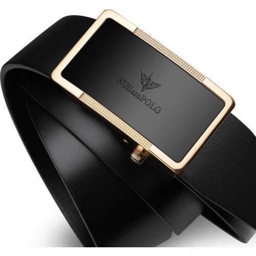 Genuine Leather Belt for Men Automatic Buckle Luxury Business Leisure Male Waist Belt Zinc Alloy Buckle Men Fashion 2021