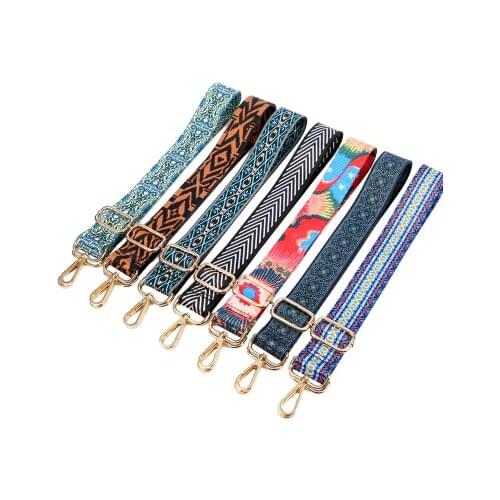 HJKL Nylon/Cotton Bag Strap Woman Colored for Crossbody Messenger Shoulder Bag Accessories Adjustable Embroidered gift Straps