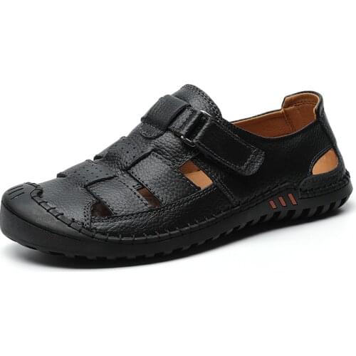 Sandal sandals roman shoes herren couro safety playa de deportivas homme size casual romanas hole men sandalia cuero casa mens