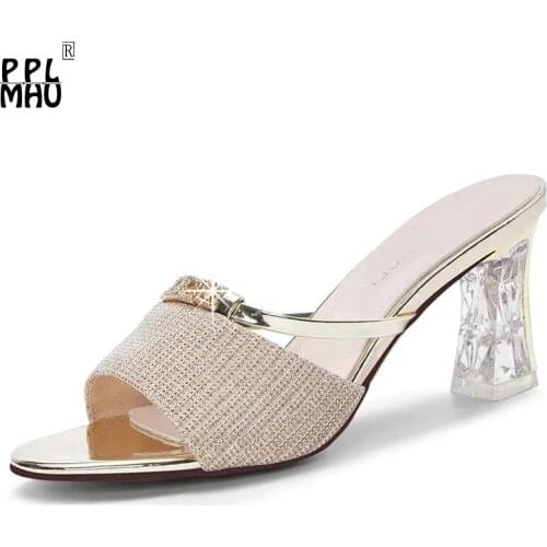 Fashion high-heeled sandals women 2021 summer new high-heeled open-toed slippers thick-heeled chunky high-heeled shoes women