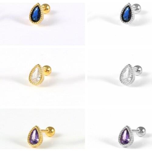 BOAKO Water Drop 1pcs 925 Sterling Silver Earrings For Women Stud Earrings Piercing Pendientes Mom Gift 2021 Trend Vintage